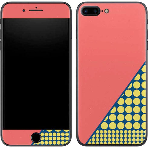 Coral Diagonal Split iPhone 8 Plus Skin